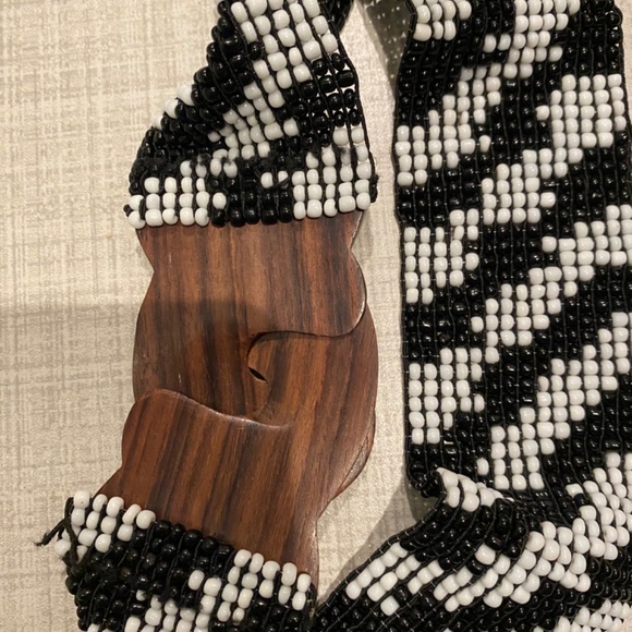 Black and white stretchy belt - Picture 7 of 10